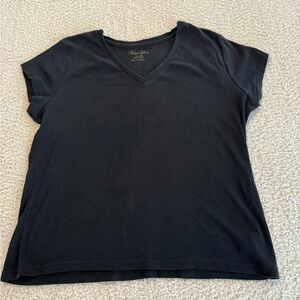 Faded Glory Black V-Neck Short Sleeve Tee 100% cotton